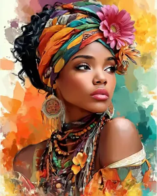 Produktbild von Malen nach Zahlen für Erwachsene, afrikanische Kunst, DIY-Sets, 40 x 50 cm, Malen nach Zahlen ohne Rahmen für Erwachsene