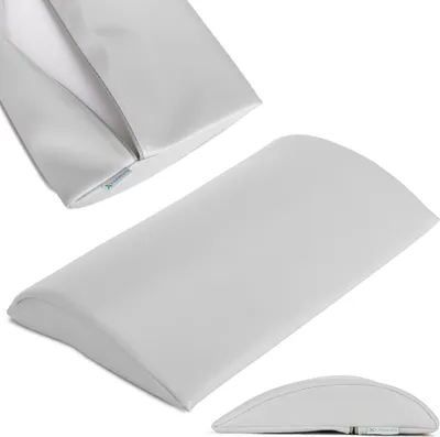 Produktbild von Habys Lenden-Halbrolle, Lagerungsrolle, Nackenkissen, Nackenrolle | für Massage und Therapie, Kniehalbrolle, 40x25x5cm | Weich Hellgrau