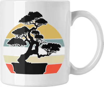 Produktbild von Trendation - Bonsai Tasse Geschenk Bonsai Baum (Weiß)