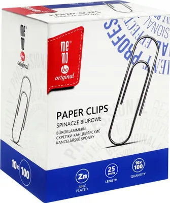 Zdjęcie produktu dla MemoBe Okrągłe spinacze biurowe 25 mm, 100 sztuk