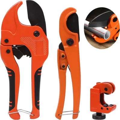 Obrázek produktu pro Sada řezaček trubek pro PVC a PEX, 3dílná. Ráčna a mini řezačka. Přesná.