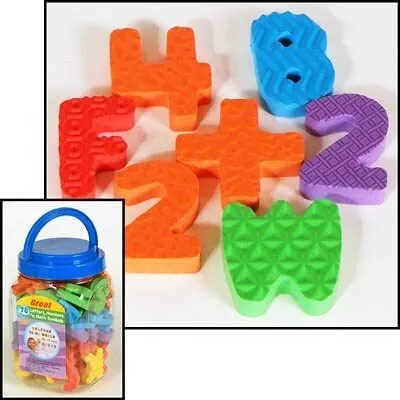 Immagine prodotto di Set di lettere, lettere e numeri per il bagno, in schiuma, 72 pezzi, con lettere, numeri e segni