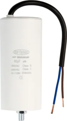 Produktbild von MKP Motorkondensator, Arbeitskondensator Anlaufkondensator Kondensator 450V - Anschluss: Kabel - Wert: 60µF