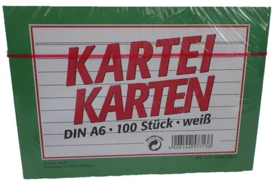 Produktbild von Landré E Karteikarten A6/100 liniert weiß