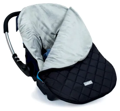 Produktbild von Fußsack für Babyschalen, Einschlagdecke für den Winter, geeignet für Gruppe 0/0+, passend für 3- und 5-Punkt-Gurte, einfache Installation, waschmaschinenfest, Schwarz