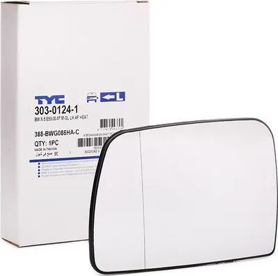 Produktbild von TYC Spiegelglas Außenspiegel Links für BMW X5 (E53) Asphärisch Beheizbar 303-0124-1
