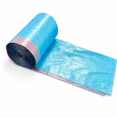 Zdjęcie produktu dla Worek na śmieci RyanPack z HDPE z sznurkiem – odporny na rozdarcia i wytrzymały – 50 x 60 cm – 10 µ – ciemnoniebieski – 1500 sztuk (karton), Obraz wygenerowany przez AI