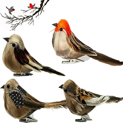 Productafbeelding van Kunstvogels met veren - 4 stuks