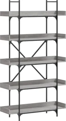 Obrázek produktu pro vidaXL Knihovna 5 polic Grey Sonoma 100x33x180,5 cm Materiál na bázi dřeva