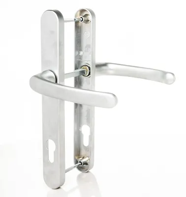 UPVC Türgriff-Set Satinsilber 92mm PZ 215mm 245x32mm