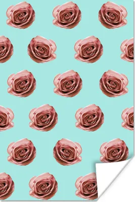 Produktbild von MuchoWow® Poster Rosen - Muster - Blumen 120x180 cm - Kunstposter