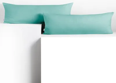 Produktbild von Seitenschläferkissenbezug 2er Set 40x200 cm Kissenbezug Kissenbezüge Baumwolle Seitenschläfer Stillkissen Türkis