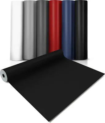 Zdjęcie produktu dla CV wykładzina podłogowa Expotop ekstra odporna na ścieranie wykładzina PCV spieniona jednokolorowa czarna 200x500 cm