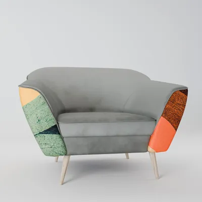 Immagine prodotto di SpaceRebels Poltrona soggiorno - Poltrona relax divano singolo per camera da letto - Poltrona TV - Poltrona imbottita con gambe in legno - grigio chiaro