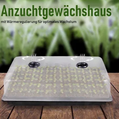 Produktbild von Anzuchtgewächshaus 72 Zellen Mini Gewächshaus Anzuchtschale Zimmergewächshaus Set
