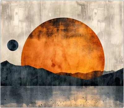 Produktbild von Spritzschutz Herdabdeckplatte Schneidebrett aus Glas Sonnenuntergang Kunst 1-Teilig (60x52cm)