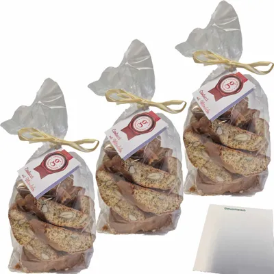 Produktbild von Gisellas Bottega Cantucci mit Mandeln 3er Pack (3x250g Packung) + usy Block