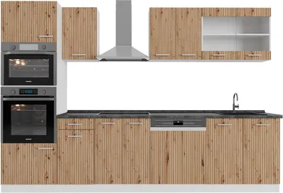 Produktbild von Küchenzeile Vicco R-Line Artisan-Eiche 300 cm mit Hochschrank, AP Anthrazit, Model 48977
