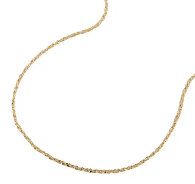 Produktbild von 0,6mm feine Kette Phantasiekette Halsschmuck 585 Gold Gelbgold 42cm Damen