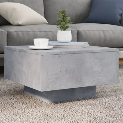 Image de Maison Exclusive - Table basse avec éclairage LED gris béton 55x55x31 cm