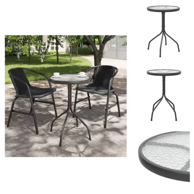 Image de vidaXL Table de jardin Ø50x71 cm en acier anthracite -  Tables de jardin