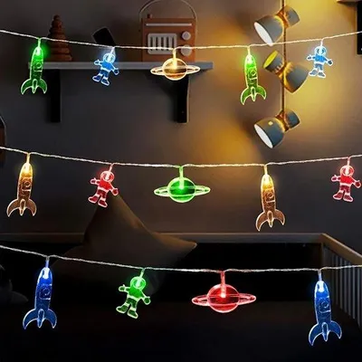 Productafbeelding van Sfeervolle LED Slinger op Batterij voor Slaapkamer en Kinderkamer - 3M met 20 Warmwitte Lichten voor Decoratie