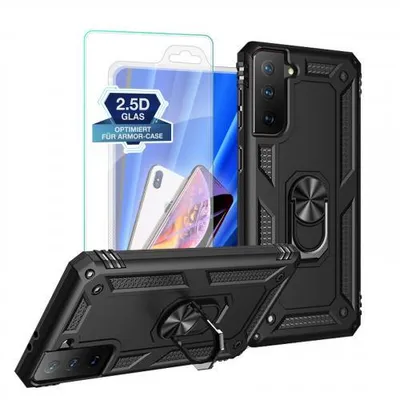Produktbild von Armor Hülle für Samsung Galaxy S21 Serie - Farbe: Schwarz + 9H Displayglas  - Modellkompatibilität: Für Samsung Galaxy S21 FE