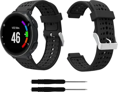 Produktbild von SilikonUhrenarmband für Garmin Forerunner 220 230 235 630 620 735XT DE Schwarz L