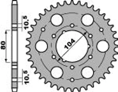 Productafbeelding van Polaris achtertandwiel 4578 38 C45, vervanging voor 478 38, ketting 520