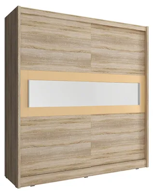 Obrázek produktu pro Designová šatní skříň Posuvné skříně Dřevěné posuvné dveře Šatní skříň 180 cm