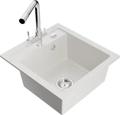 Produktbild von Mexen Vito 1-Becken-Granit-Spüle mit Mischbatterie Duero, Weiß - 6503-20-671600-00