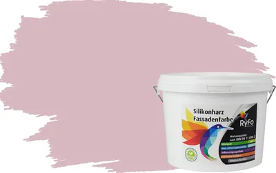 Produktbild von RyFo Colors Silikonharz Fassadenfarbe Lotuseffekt Trend Rose 3l - bunte Fassadenfarbe, weitere Rot Farbtöne und Größen erhältlich, Deckkraft Klasse 1