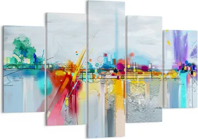 Produktbild von Bild auf Leinwand - Leinwandbild - Abstraktion modern - 150x100cm - Wand Bild - Wanddeko - Leinwanddruck - Bilder - Kunstdruck - Wanddekoration - Leinwand bilder - Wandkunst - EA150x100-4028