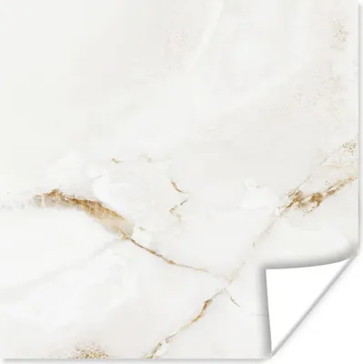 Produktbild von MuchoWow® Poster Marmor - Weiß - Gold 100x100 cm - Babyzimmer