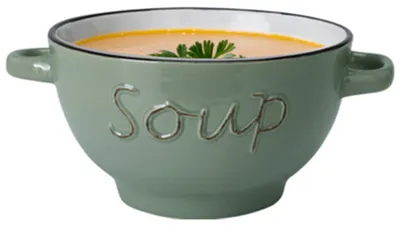 Produktbild von Excellent Houseware Suppenschale aus Steingut - grun - Porzellan - D14 cm - Servier - /Snackscha