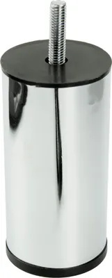 Produktbild von Einfache Möbelbein aus Metall, Silber-Chrom, 10 cm hoch, elegante und langlebige Designunterstützung für Sofas, Stühle und Kommoden.