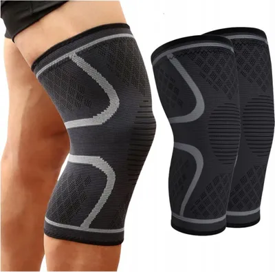 Zdjęcie produktu dla Orteza Kolana Elastyczna Opaska Na Kolano Stabilizator Stawu Kolanowego Czarny 2 Sztuki