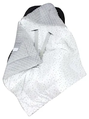 Produktbild von TupTam Baby Winter Einschlagdecke Babydecke 75x75cm für Autositz Babyschale Wattiert Minky Baumwolle Universal, Farbe: Sternbild / Weiß / Grau, Größe: Einheitsgröße