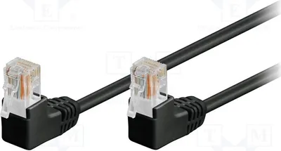 Zdjęcie produktu dla 1 sztuka, kabel RJ45-Kabel 5e, czarny, PVC, długość 0,5 metra, numer katalogowy 2 96085