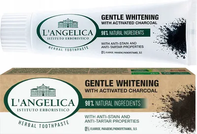 Produktbild von LAngelica Zahnpasta Aufhellend Aktivkohle 75ml Fluoridfrei Sensitiv