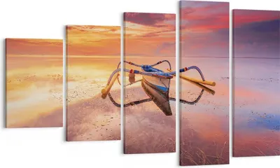 Produktbild von Bild auf Leinwand - Leinwandbild - 5 Teile - £ódŸ Westen Die Sonne - 100x60cm - Wand Bild - Wanddeko - Wandbilder - Leinwanddruck - Bilder - Wanddekoration - Leinwand bilder - Wandbild - EG100x60-4433