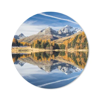 Produktbild von MuchoWow® Mauspad Mousepad Alpen - Berge - Wald 40x40 cm - Mousepads - Maus Mat - Pad - Mausunterlage - Schreibtisch Accessoires