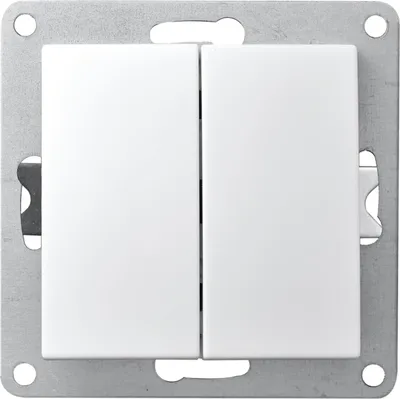 Produktbild von Serien-Schalter McPower "Flair", 2-fach, 250V/10A, UP, weiß, matt