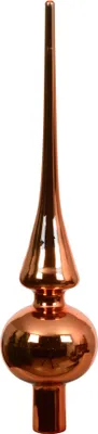 Produktbild von Christbaumspitze Glas 26cm - Warmorange glänzend