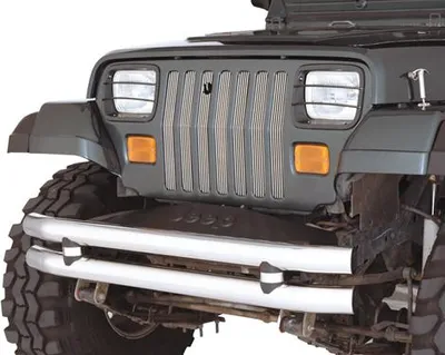 Zdjęcie produktu dla Osłona kratki wlotu powietrza Kratka wlotu powietrza Kratka chłodnicy Kratka przednia Chrom Jeep Wrangler YJ 87-95