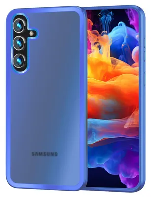 Produktbild von NALIA Matte Hybrid Schutzhülle für Samsung Galaxy S24 Plus Hülle, Semi-Transparente Harte Rückseite & Fallschutz-Rahmen Hellblau