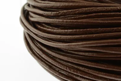 Produktbild von Vintageparts echtes Lederband rund 2mm hellbraun braun 2m