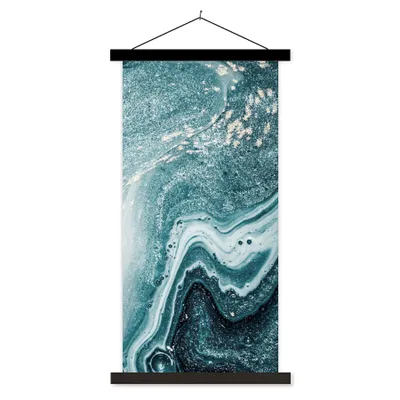 Produktbild von MuchoWow® Textilposter Naturstein - Glitter - Muster 90x180 cm mit schwarzem Rahmen - Dekoration Wohnzimmer