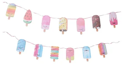 Image de Guirlande décorative sur le thème de la glace pour anniversaire, décoration de fête pour enfants