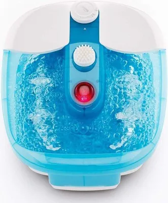 Produktbild von Famanu Fußsprudelbad - Fußbad mit Sprudel- und Vibrationsmassage - Rotes Lichtfeld - Warmhaltefunktion - Inkl. 3 Pediküre-Aufsätzen
